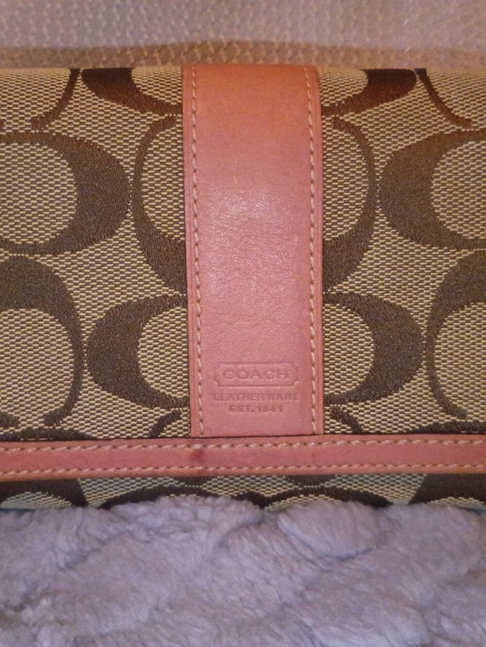 Coach Signature Canvas Compact Wallet